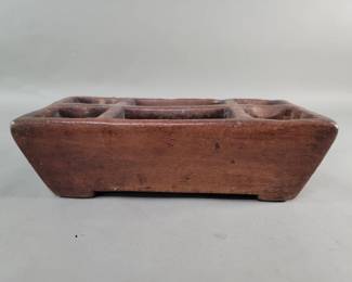 Lot 340  Vintage carved wood spice tray