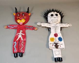 Lot 339  Vintage Mexican Dia de los muertos folk art wall