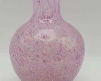 178  Lot 563h  Vintage handblown pink and white mottled art
