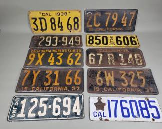 Lot 363  Group of antiquevintage license plates