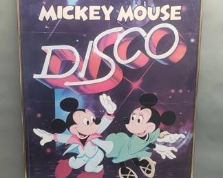 127  Lot 553  Vintage Walt Disney Mickey Mouse Disco poster