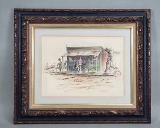 101  Lot 560  Pencil and ink drawing by R.A. Schwartz mid