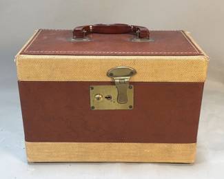 Lot 184  Vintage faux leather train case