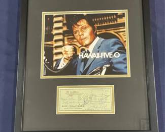 Lot 382h  Framed Jack Lord signed check