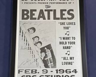 Lot 380h  Framed Beatles, February 9, 1964 CBS Studios,