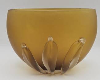 Lot 354h  Vintage Kamei Glass Osaka handblown amber art g