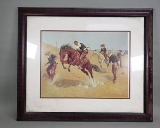 Lot 294  Frederic Remington print Turn Him Loose Bill