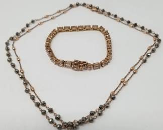 118  Lot 648  Sterling silver and marcasite necklace and