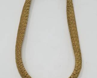 Lot 426  Vintage Ciner goldtone woven snake chain choker