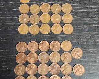 Lot 322h  Tube of 48  1950s1970s Lincoln cents