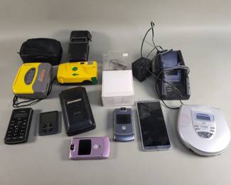 Lot 358  Group of vintage electronics, cellphones, etc