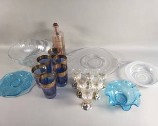 Lot 597  Venetian glass tumblers, glass bowls, etc