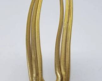Lot 415  Vintage multistrand goldtone herringbone chain
