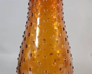 Lot 507  Vintage amber glass vase