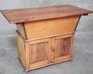 Lot 180  Antique pine bakers table with dough trough