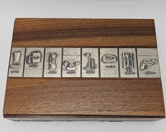 102  Lot 540h  Vintage Midcentury Modern wood and pewter