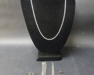 036  Lot 171  Sterling silver necklaces and rings