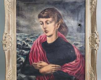 150  Lot 181  Signed M. Tolbert Expressioniststyle oil on