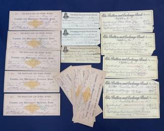 Lot 324h  Lot of antique checks