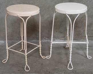 Lot 110  Pair or twisted iron ice cream parlor stools