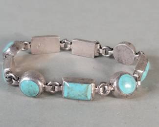 031  Lot 537  Vintage Mexican sterling silver and turquoise