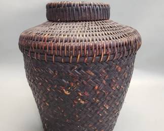Lot 223  Vintage hand woven basket