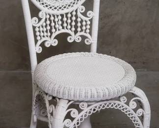 Lot 126  Vintage wicker swivel chair