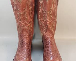 Lot 565  Pair of brown leatber cowboy boots