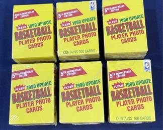 Lot 513h  Lot of 6 sealed 1990 Update basketball cards