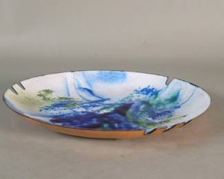103  Lot 540  Mid century enamel on copper trinket dish