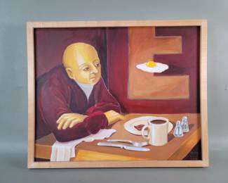 071  Lot 493  Fred Wolf 2001 signed oil painting on canvas
