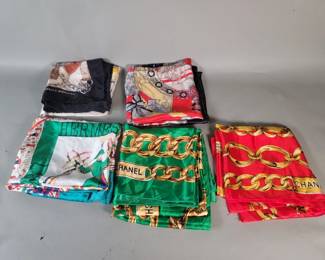 Lot 545  Five silk scarves