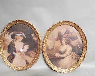 Lot 406  Pair of Victorian hand colored prints