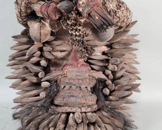Lot 338  Vintage mixed media ceremonial mask