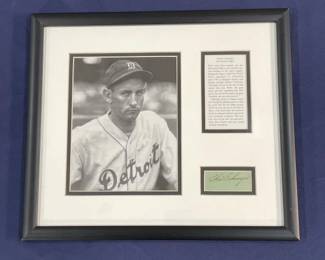Lot 383h  Framed Charlie Gehringer signed cut