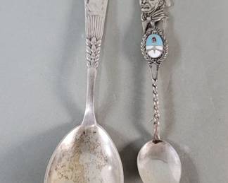 Lot 455  Pair of vintage silver spoons
