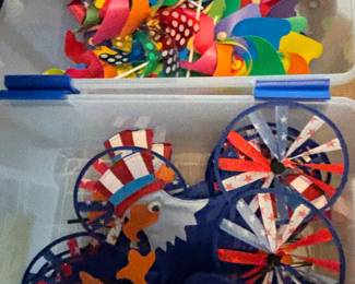 Holiday pinwheels and party decor