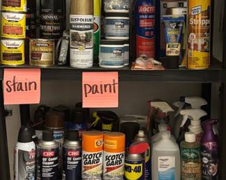 Paint, stain, household cleaners, crafting & repair