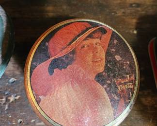 CocaCola Tin Canister with Victorian Lady second image