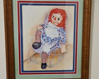 Raggedy Ann Watercolor Painting by Ava Freeman