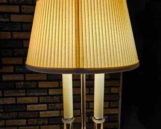 Brass Bouillotte Double Candle Lamp