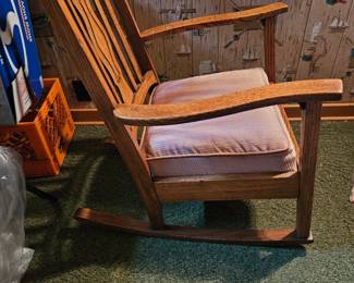 Antique Arts and Crafts Oak Rocker second image