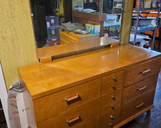 MidCentury Modern Birds Eye Maple Drawer Dresser second image