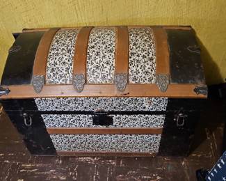 Victorian Embossed DomeTop Trunk