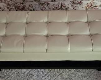 Tufted Faux Leather Storage Bench