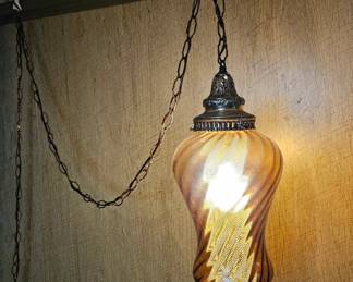 Vintage Amber Swag Lamp