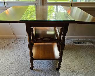 Vintage Colonial Drop Leaf Tea Cart second image