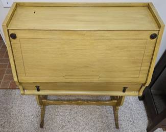 Yellow Painted Secretary Desk and Chair Set second image