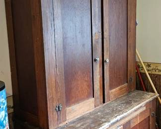 Antique Oak Hoosier Kitchen Cabinet third image