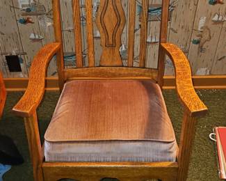 Antique Arts and Crafts Oak Rocker